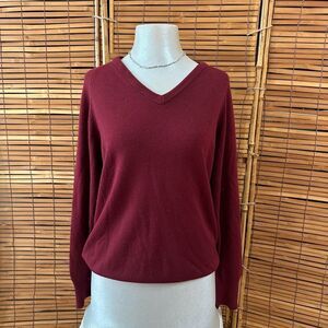 Dior Burgundy V-Neck Sweater